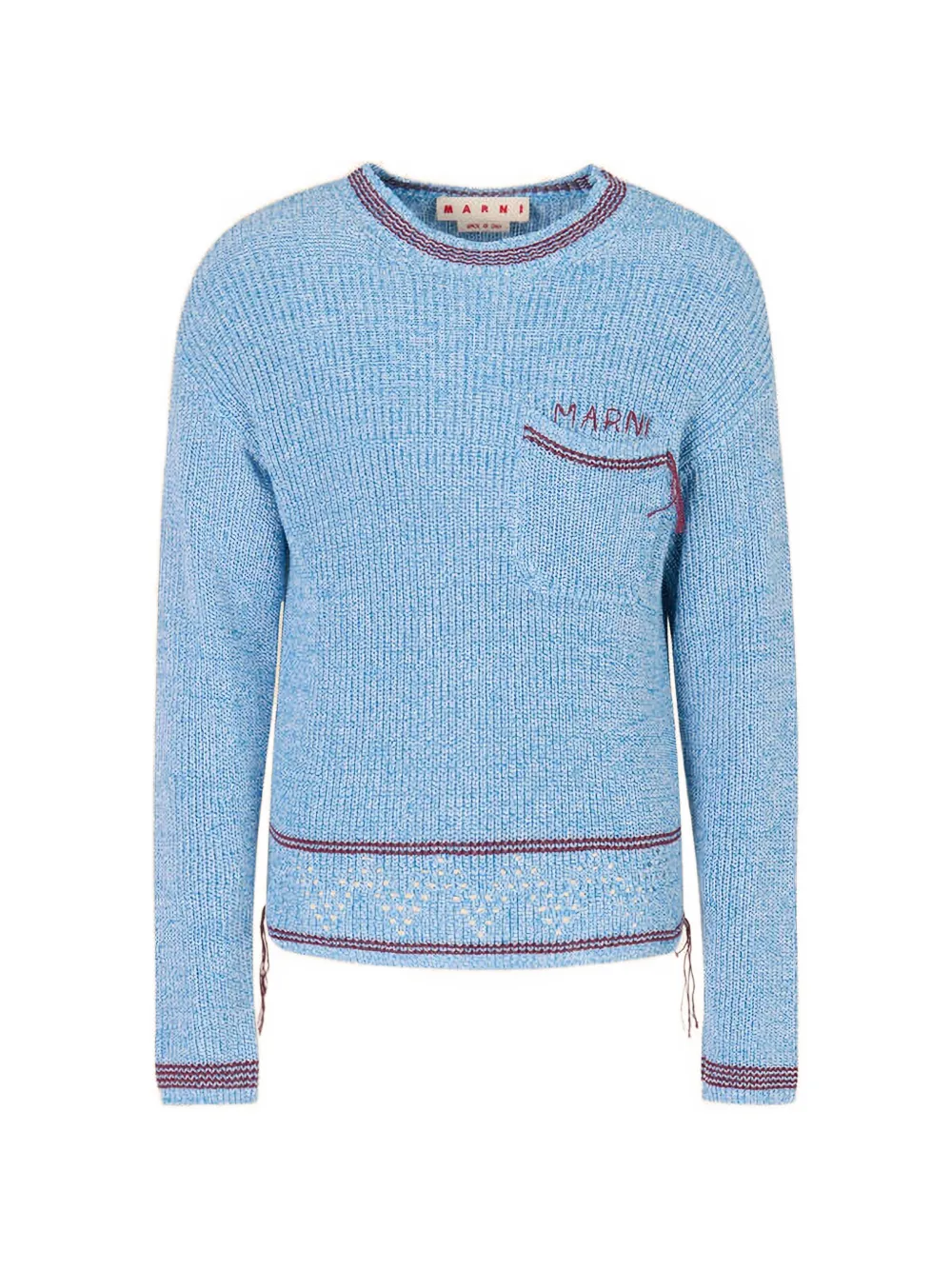 Marni Maglione con logo e tasca - Blu