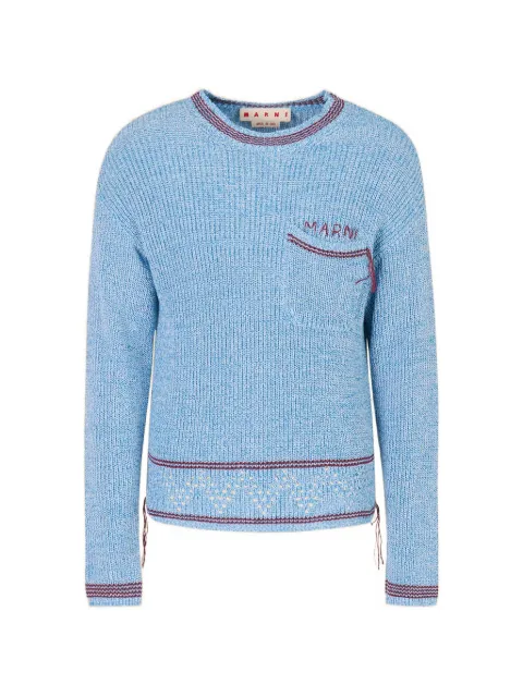 Marni playera de algodón mouliné con Marni Mending