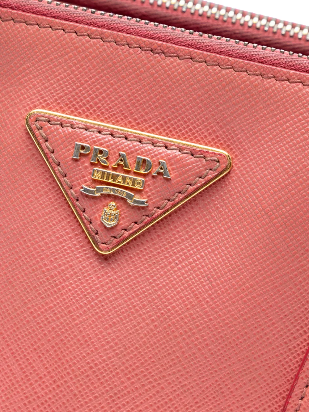 PRADA Pre-owned 2000-2025 Small Saffiano Lux Galleria Double Zip Satchel In Pink