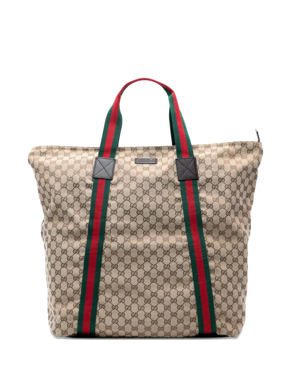 GUCCI Pre-owned 2016-2025 Gg Canvas Web Tote Bag In Brown