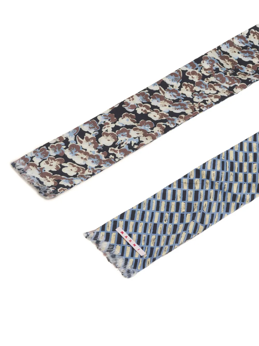 Marni Double-sided Frayed Scarf In Multi