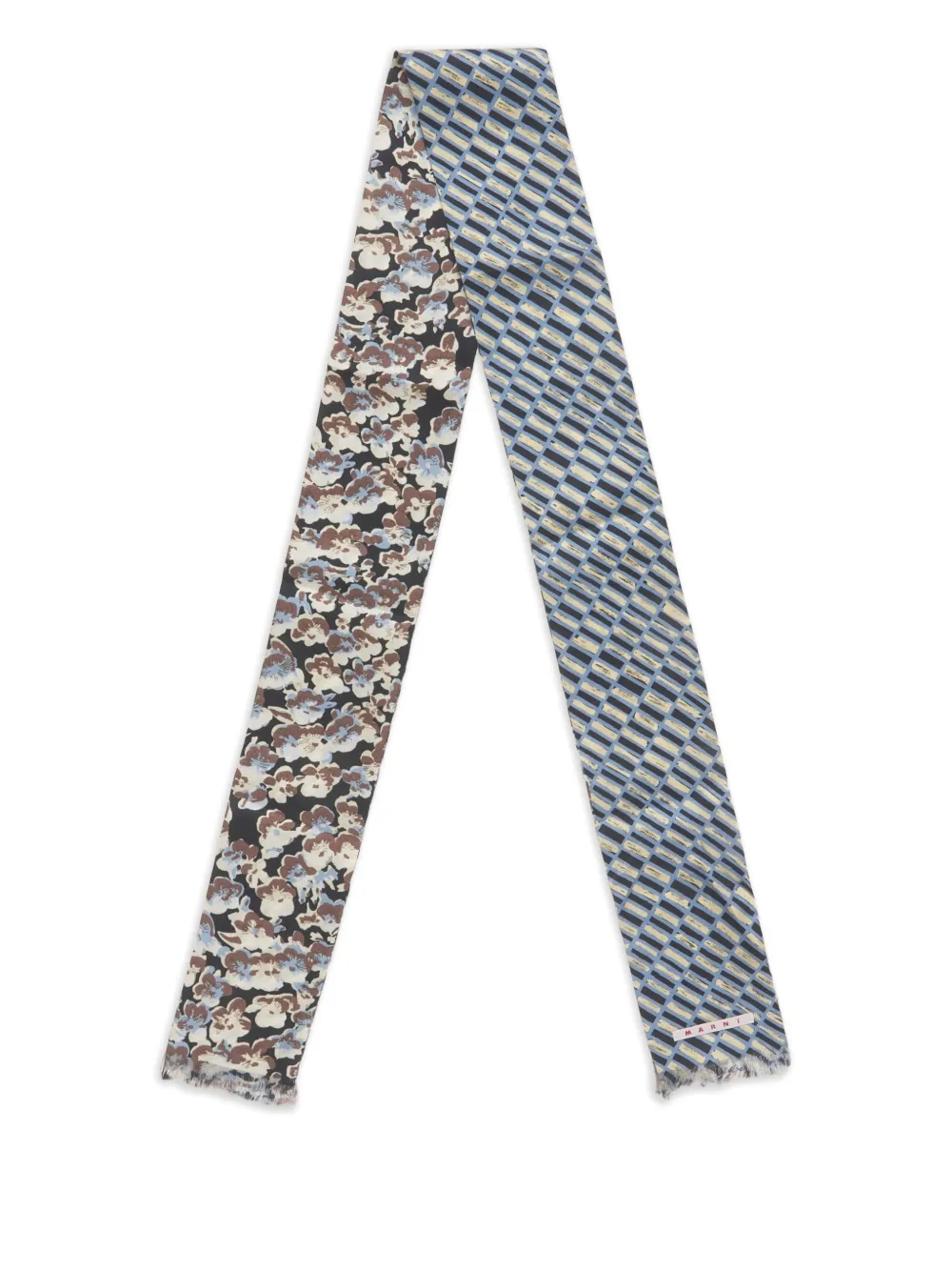 Marni double-sided frayed scarf - Blu