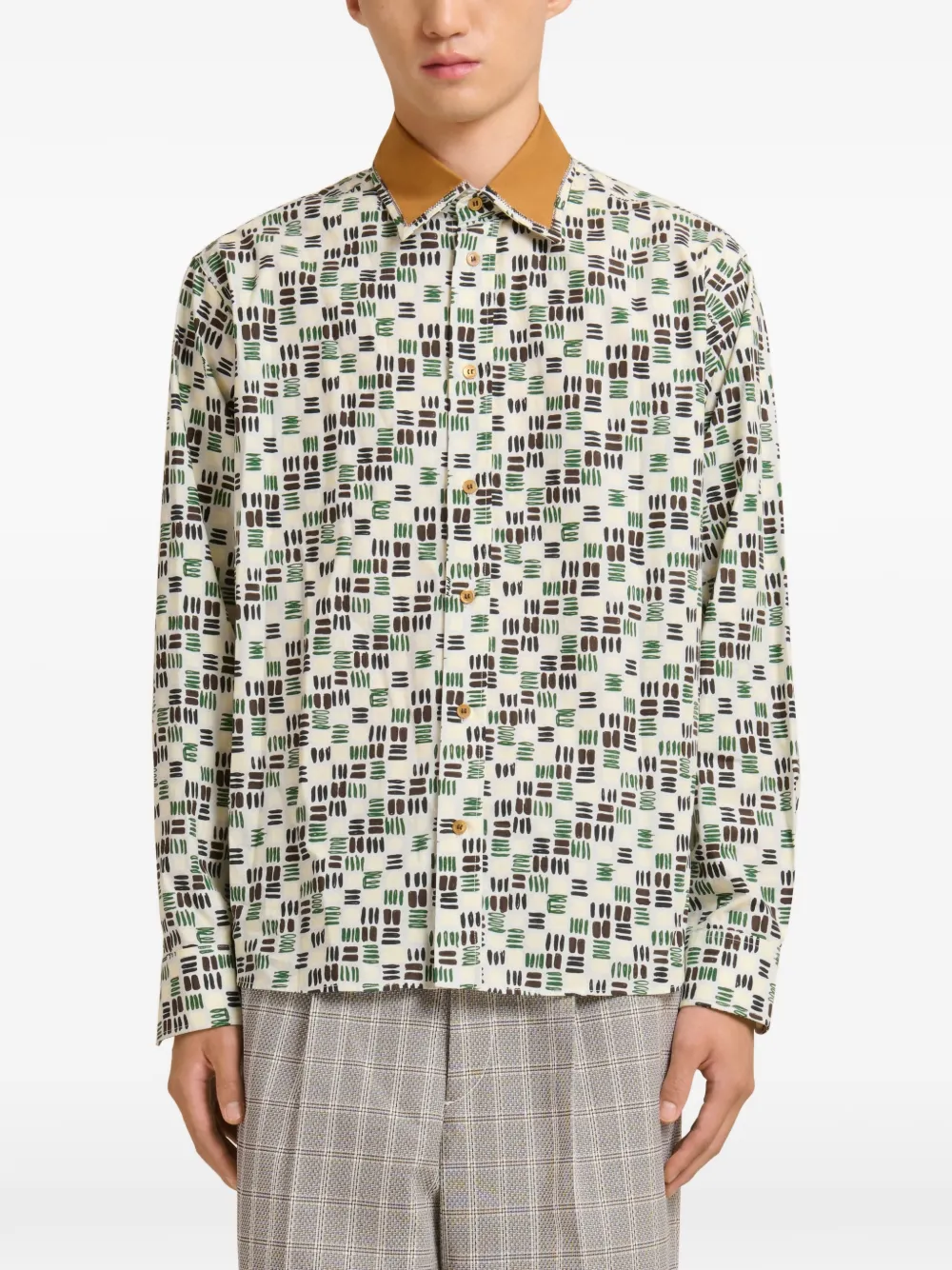  Marni Long-sleeves Printed Shirt - White 