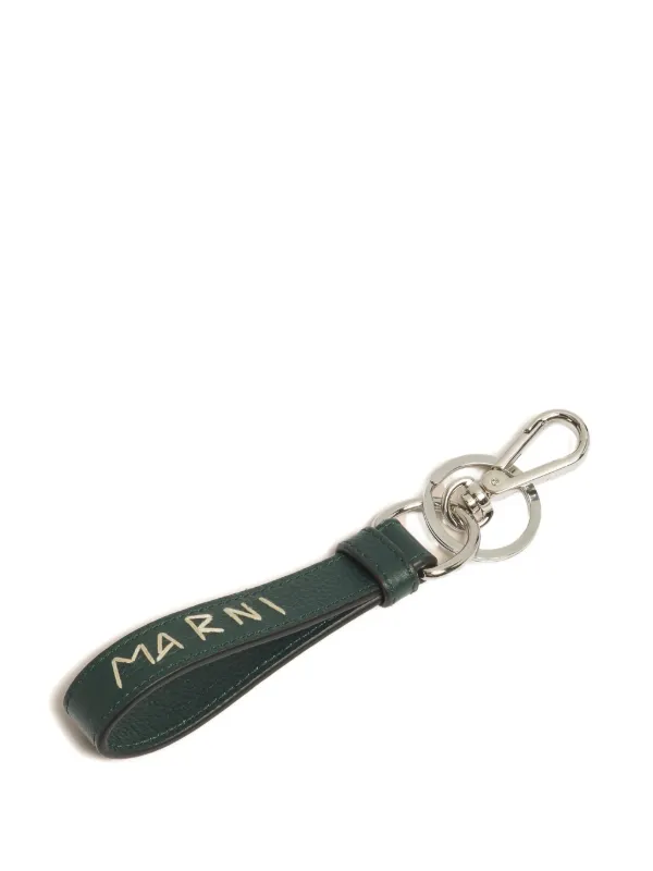 Marni カラビナ レザーキーホルダー | グリーン | FARFETCH JP