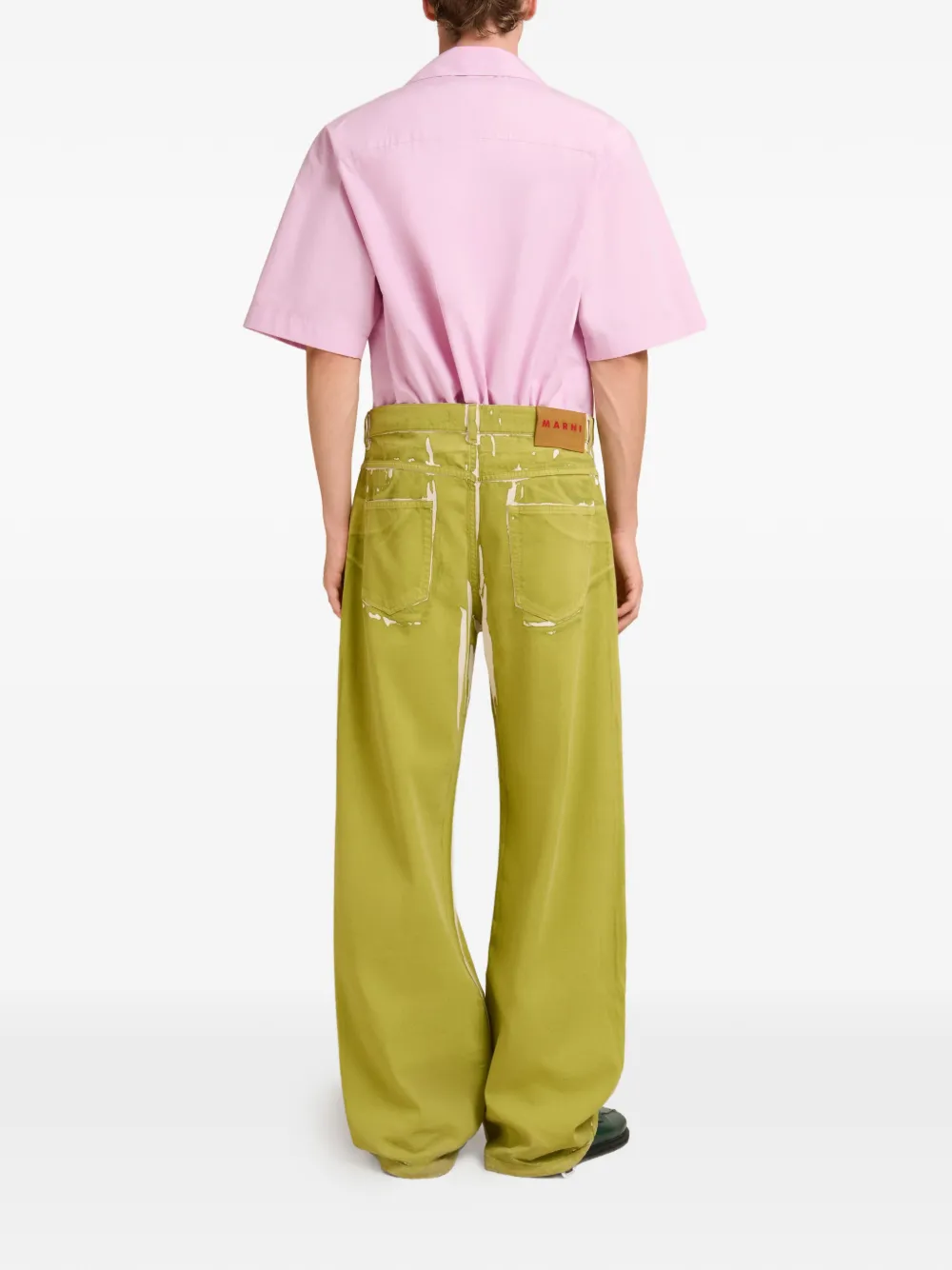 Marni Broek met vijf zakken en print Groen