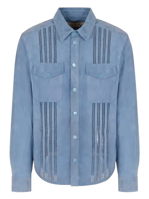 Marni cut-out flap-pocket shirt