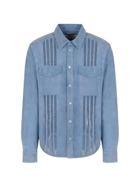 Marni suede shirt with cut-out detailing