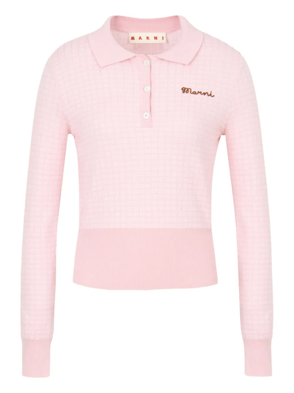 Marni Poloshirt mit Jacquard-Stickerei - Rosa