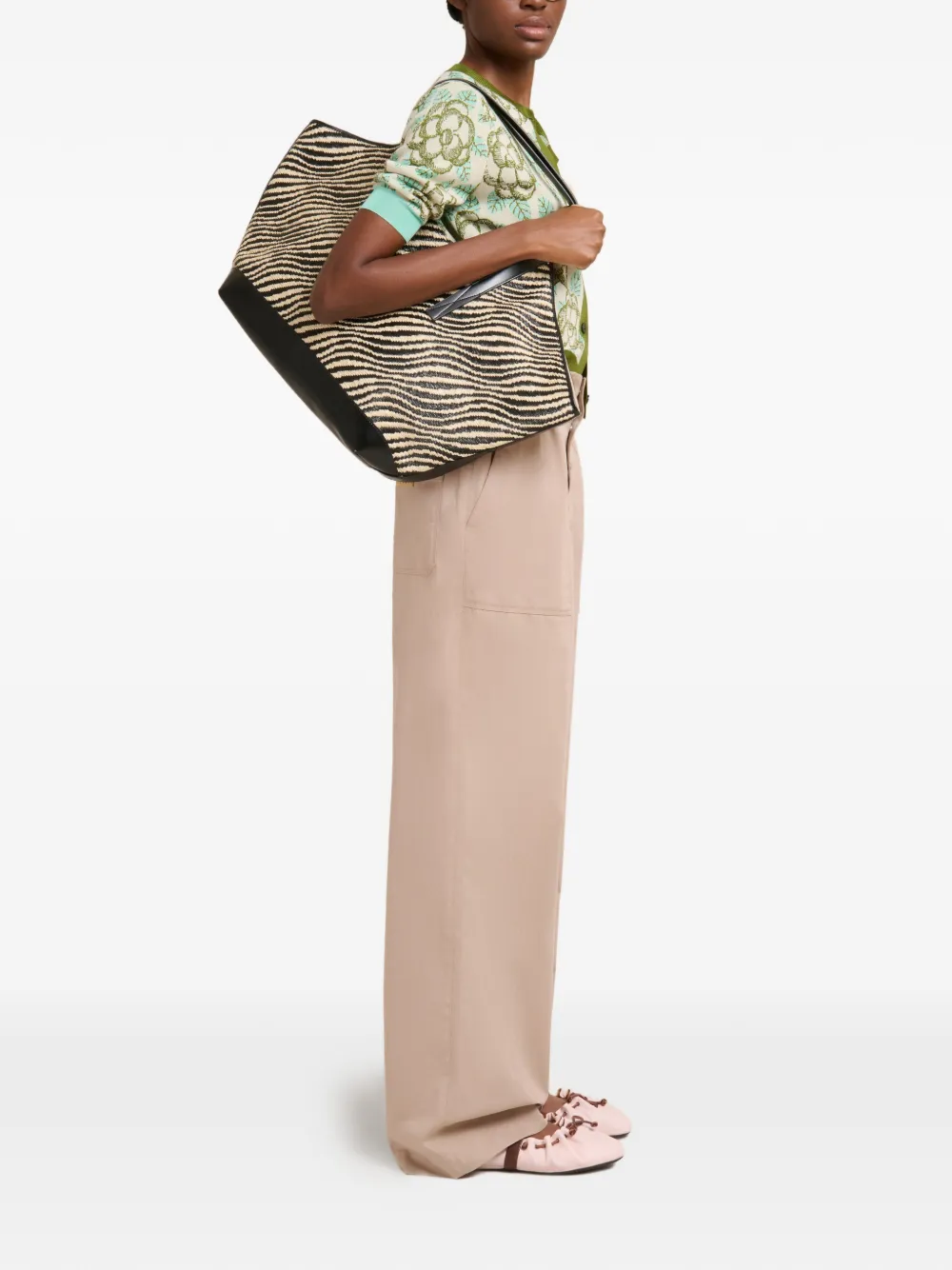 Marni Floral-detail Cardigan In Green