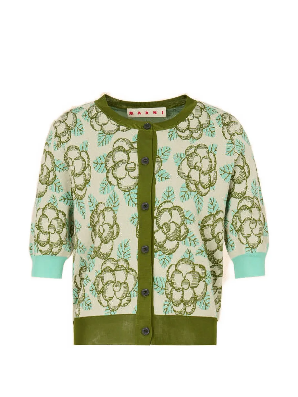 Marni floral-detail cardigan - Nude