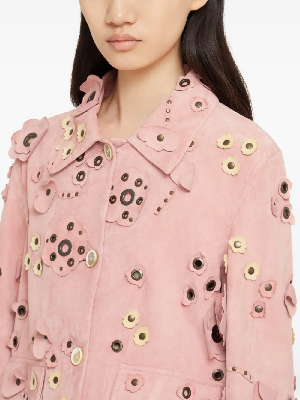 Marni Jack met bloemapplicatie en studs Roze