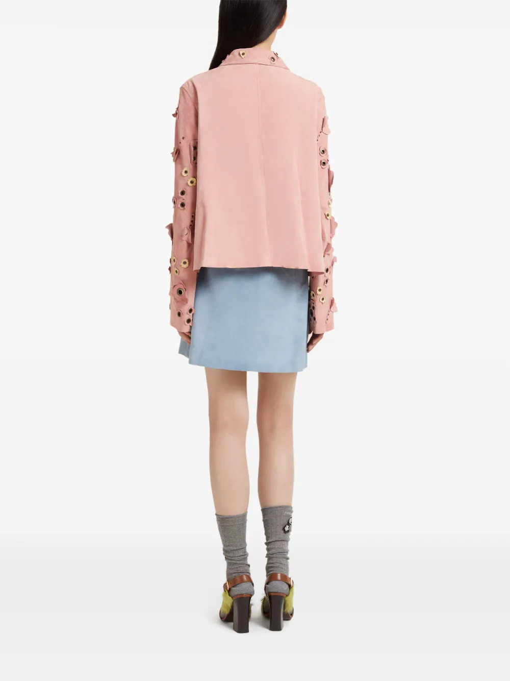 Marni Jack met bloemapplicatie en studs Roze