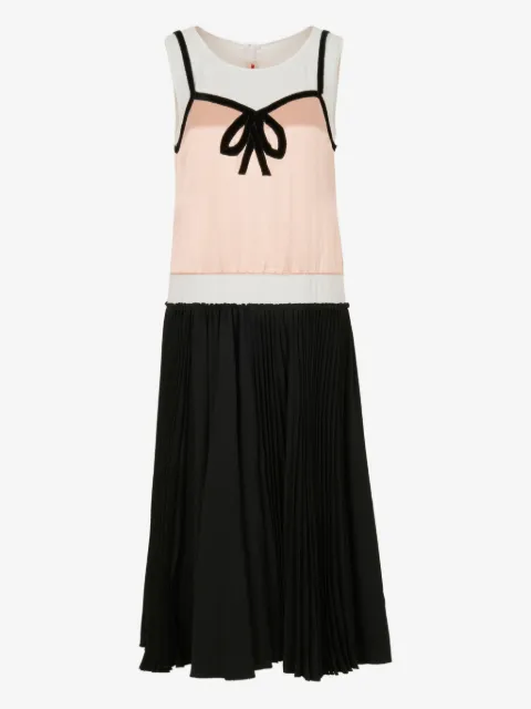 Marni bow pleated midi dress