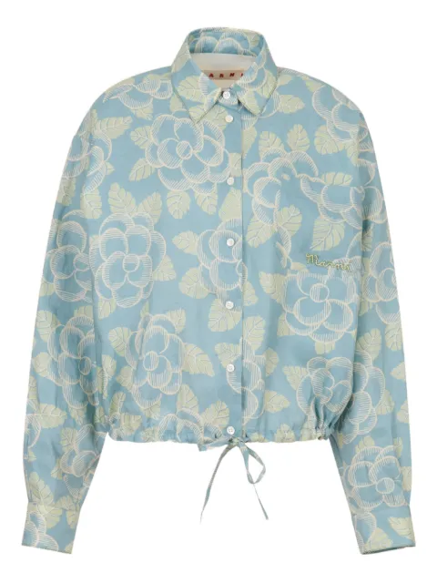 Marni drawstring floral shirt