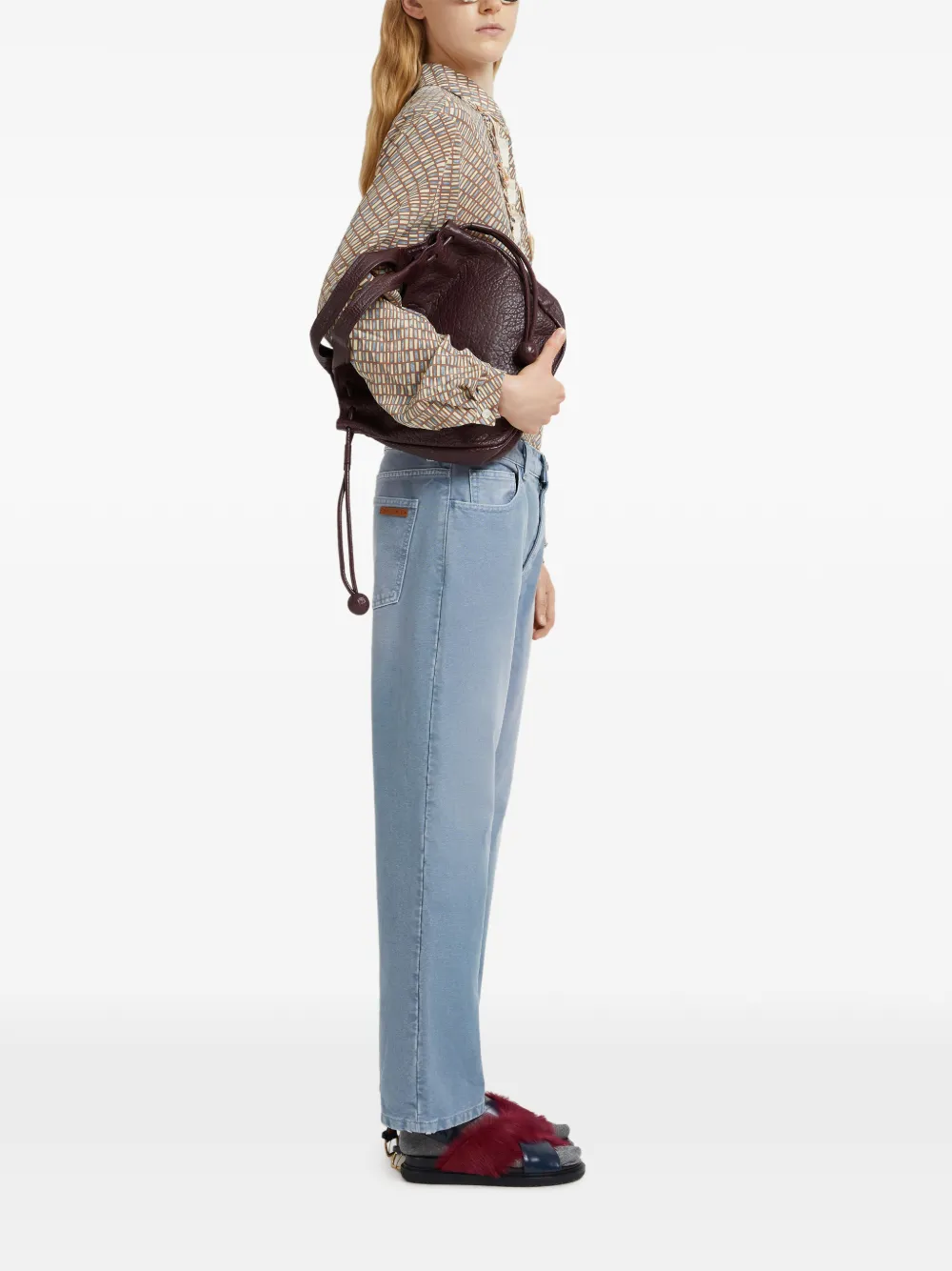 Marni ruffled printed shirt - Bruin