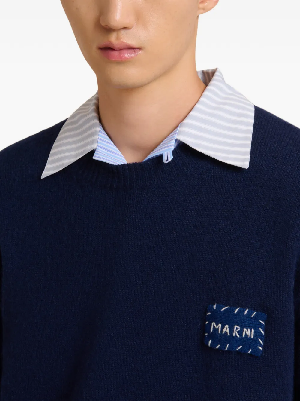 Marni Sweater met logopatch Blauw