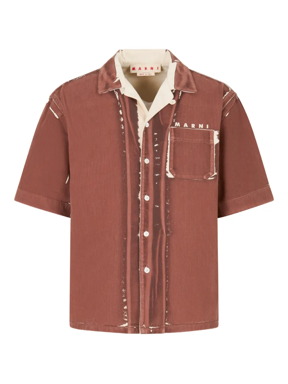 Marni Camicia con logo - Marrone