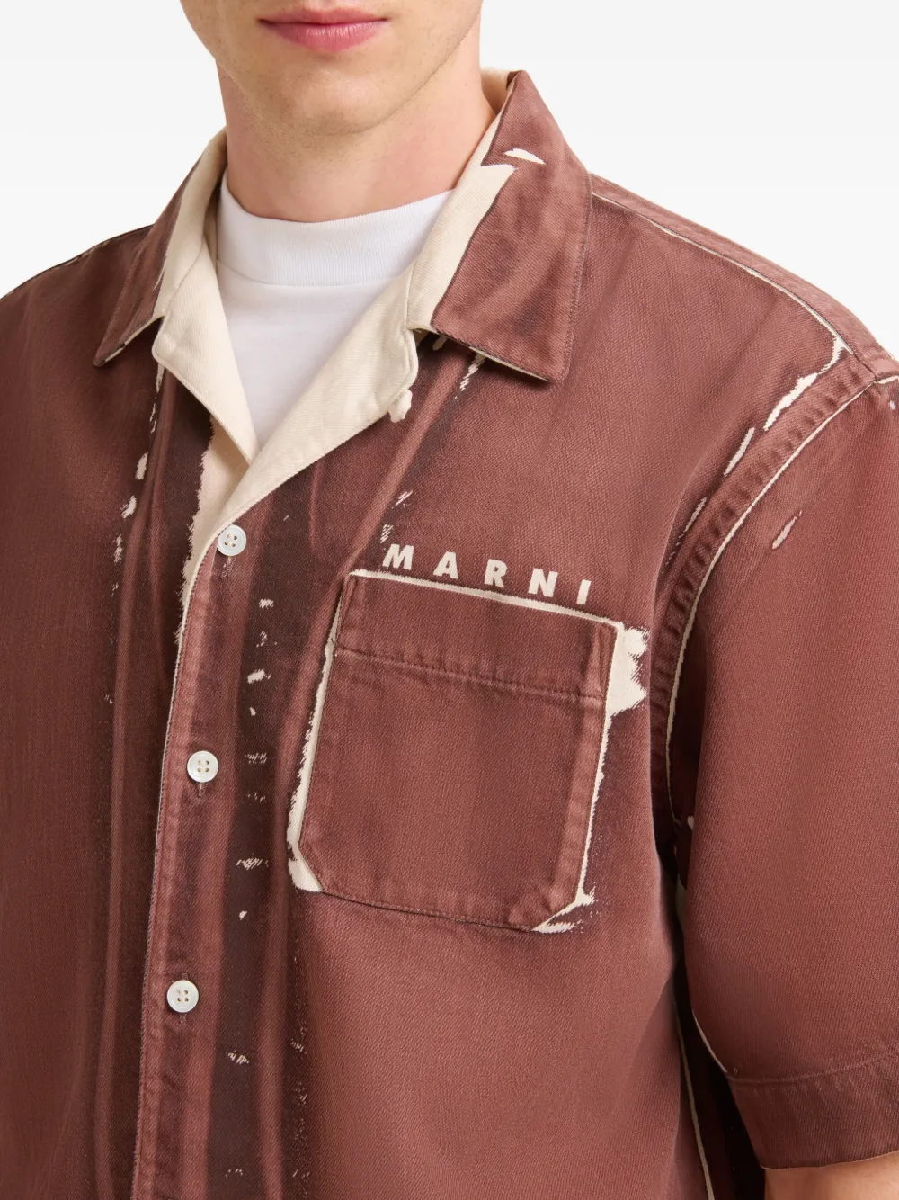 Marni Overhemd met logo Bruin