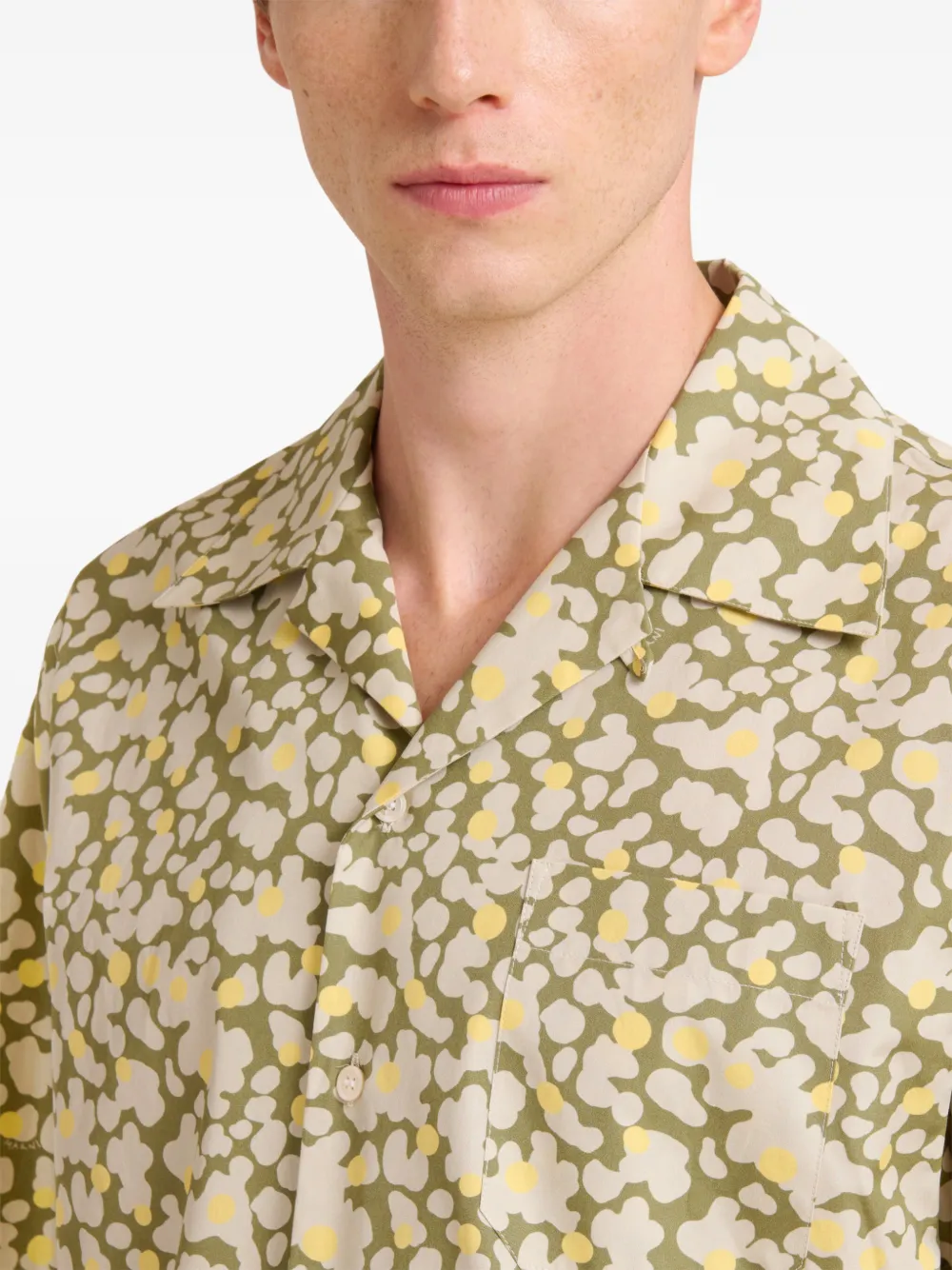 Marni Overhemd met abstracte print en korte mouwen Groen