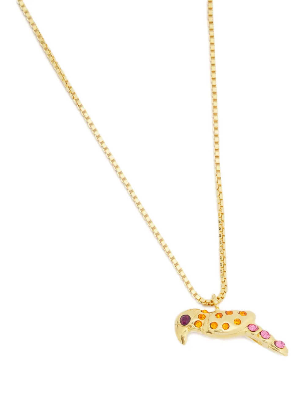 Marni Parrot-pendant Chain Necklace In Gold