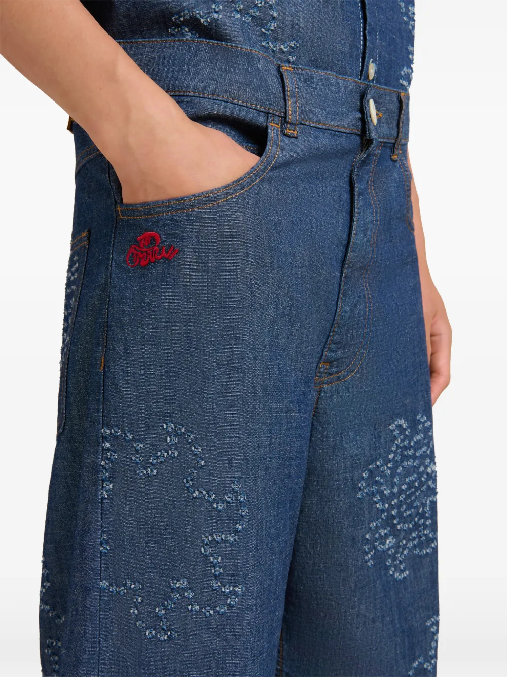 Marni Jeans met franje en vijf zakken Blauw