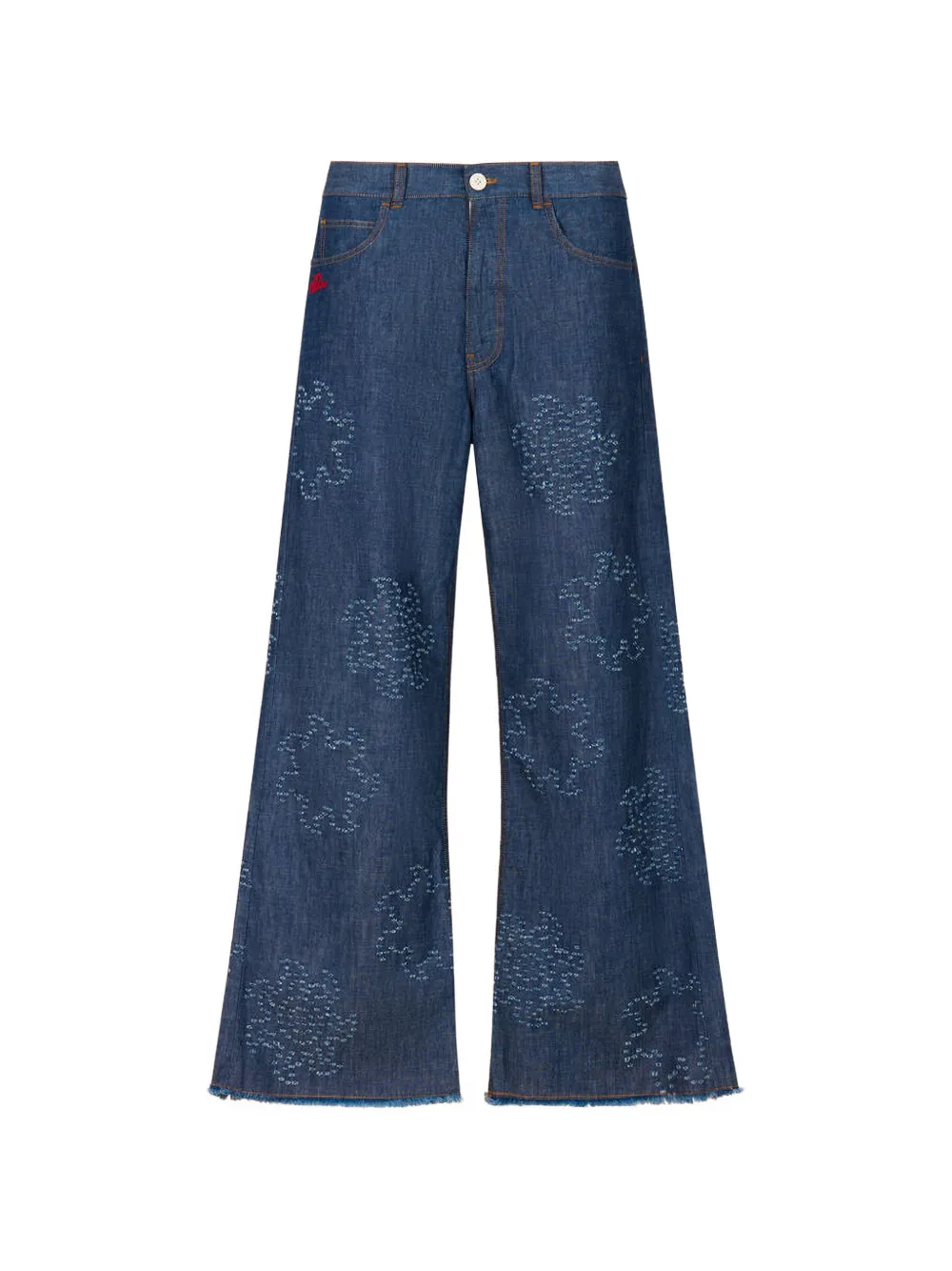 Marni Ausgefranste Five-Pocket-Jeans - Blau