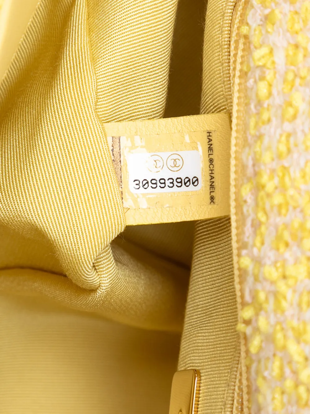 CHANEL Pre-owned 2020 Medium Tweed 19 Flap Satchel In Yellow