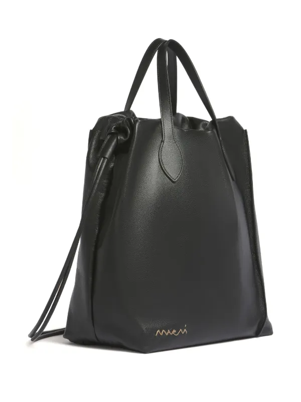 Marni レザーバックパック | ブラック | FARFETCH JP
