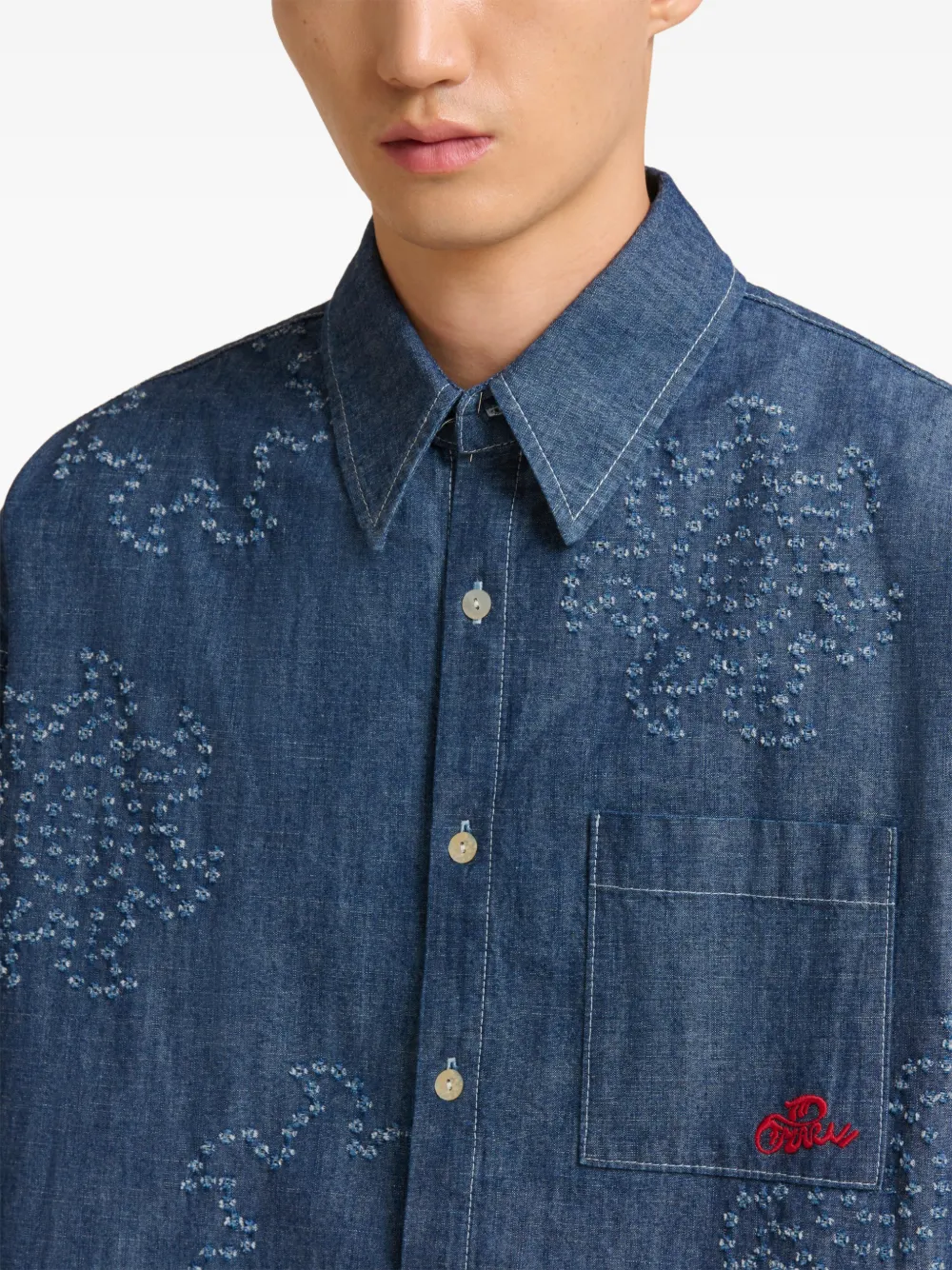 Marni Overhemd met zondetail en lange mouwen Blauw