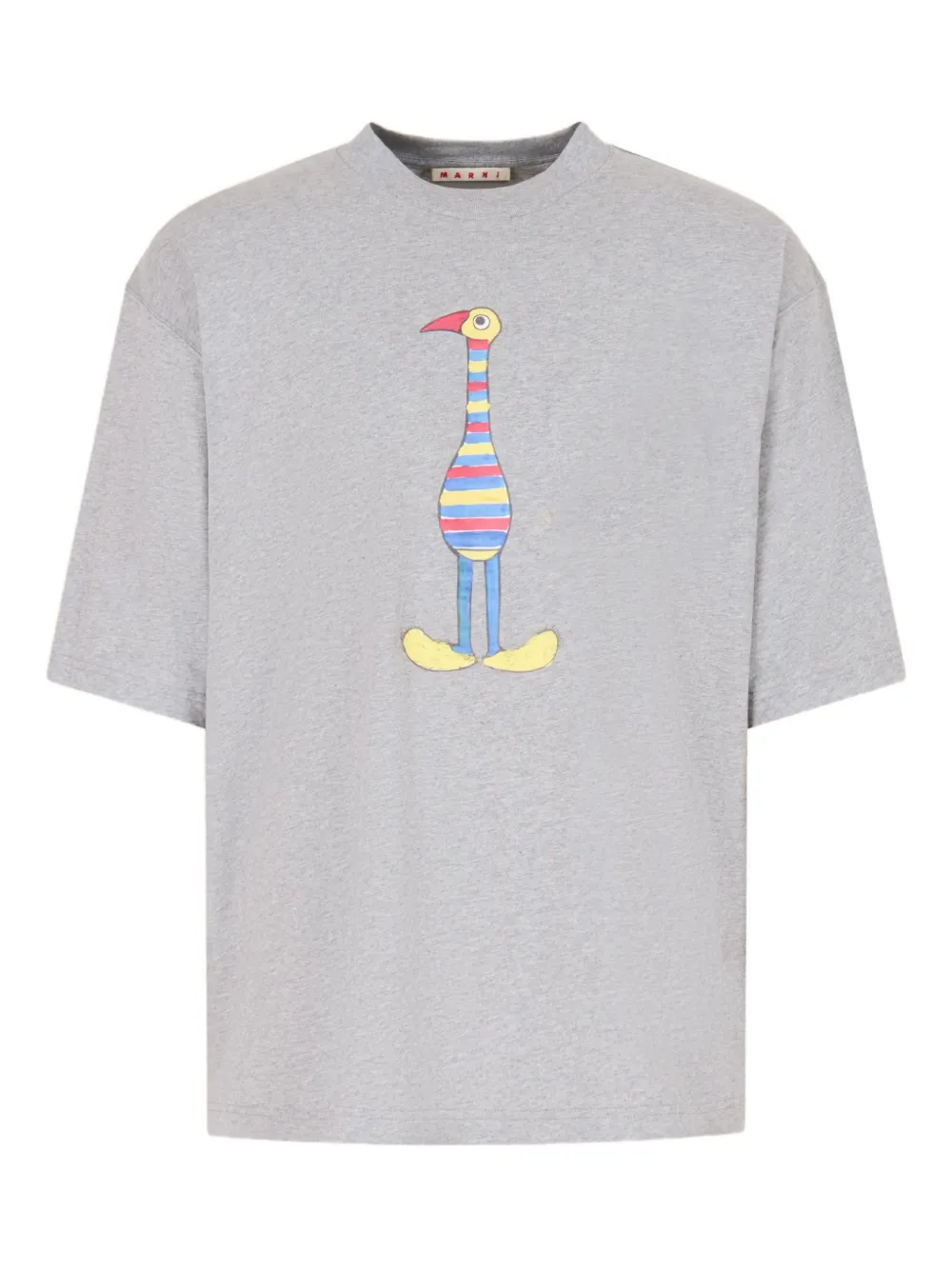 Marni bird-print short-sleeve T-shirt | Grey | Image 1