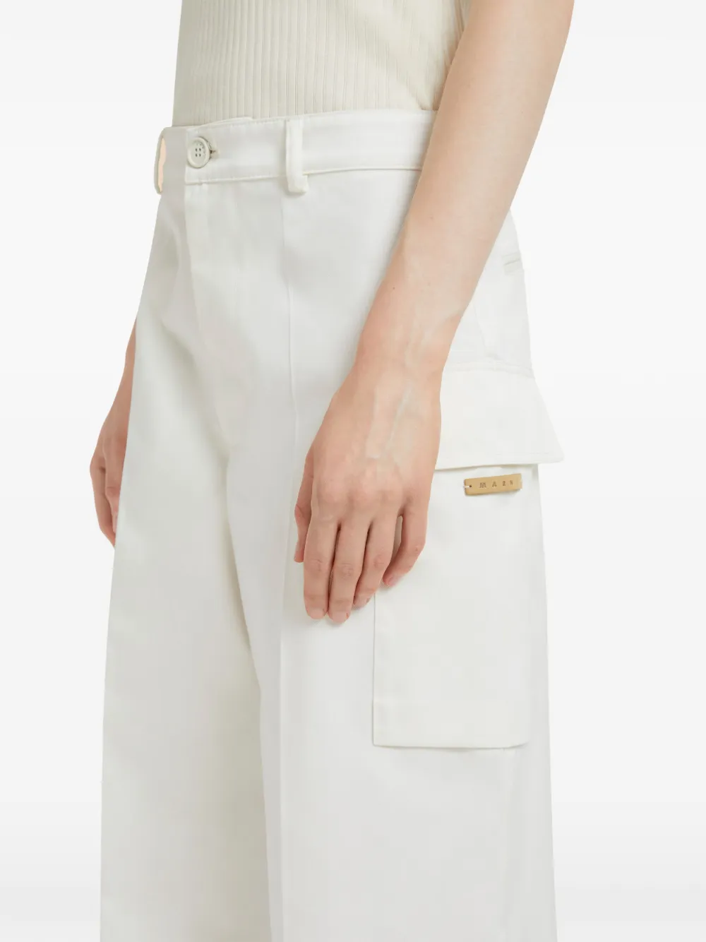 Marni Broek met cargo zak Wit
