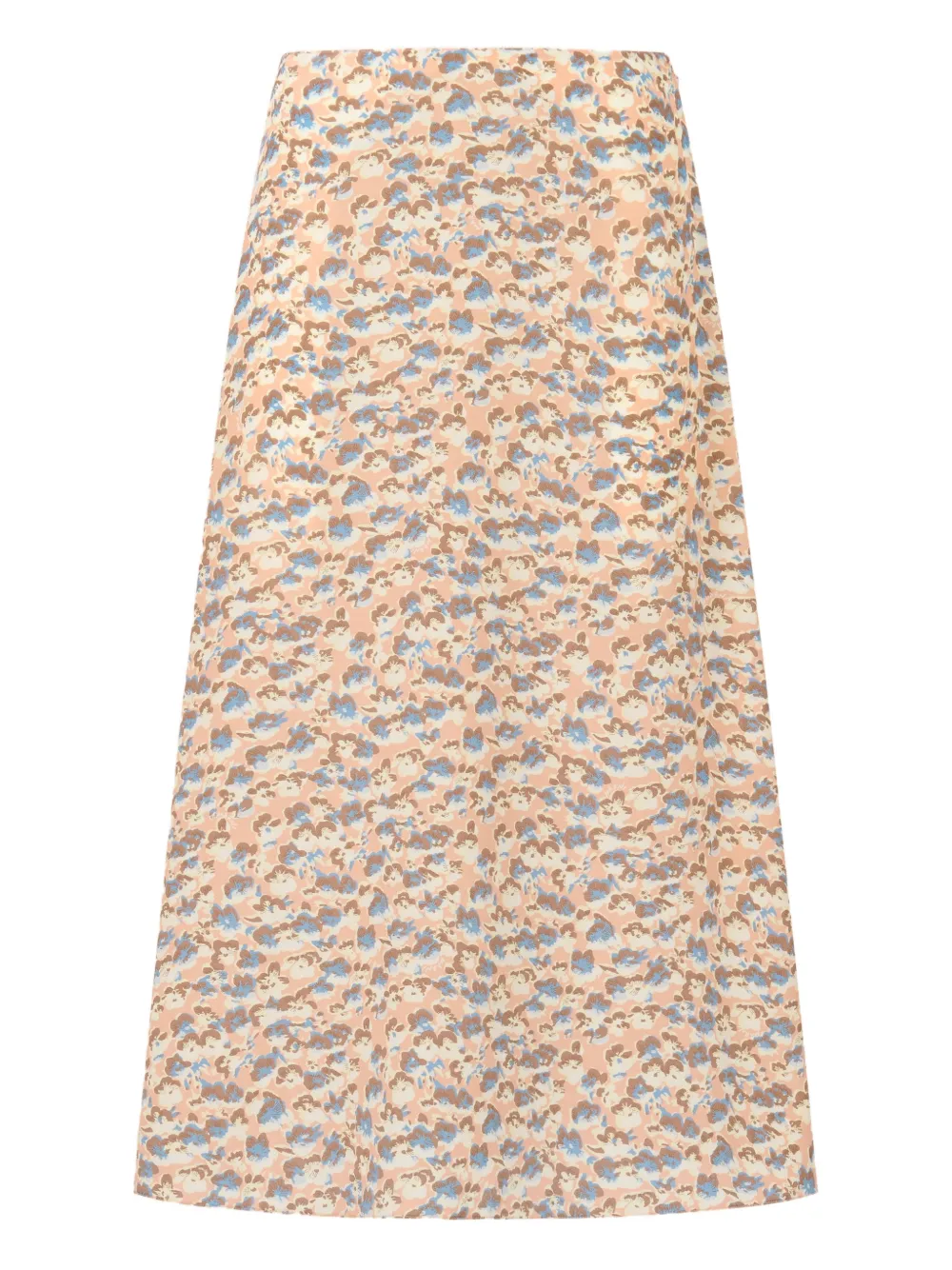 Marni Floral-print Midi Skirt In Brown