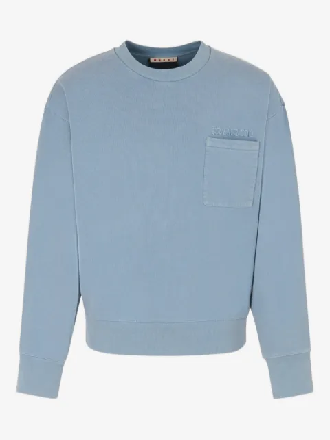 Marni sudadera con bolsillo en el pecho y logo