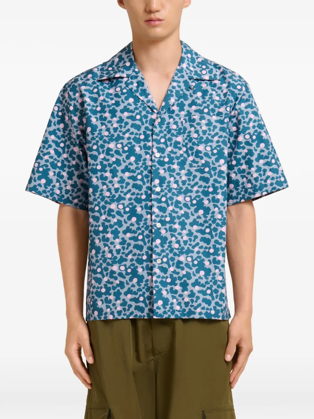 Marni Overhemd met zak en korte mouwen Blauw