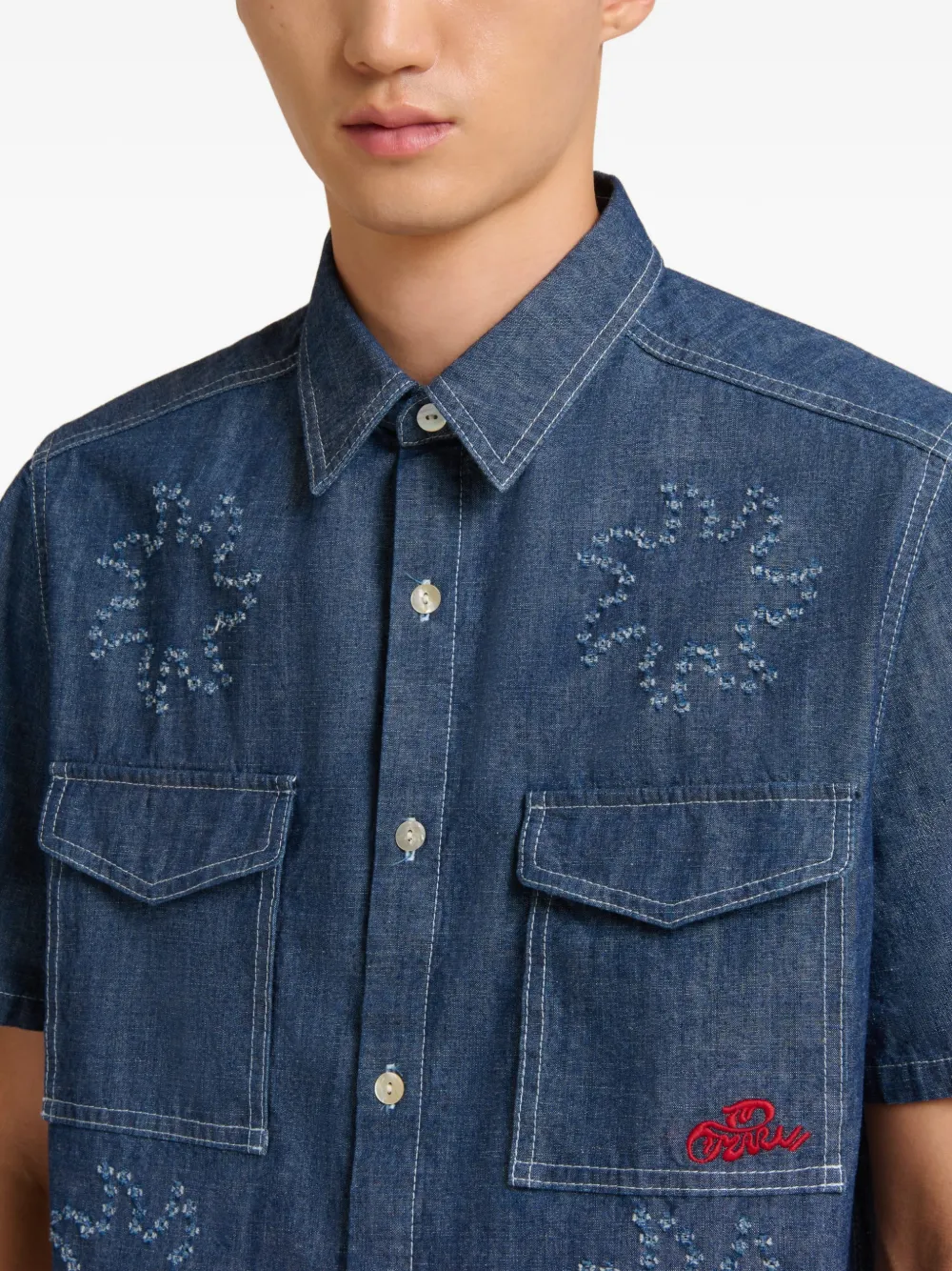 Marni Overhemd met zondetail Blauw