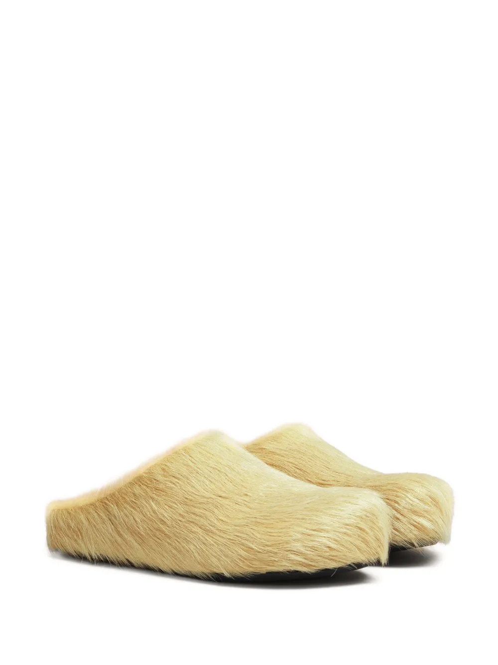 Marni Fussbett leren klompen Geel