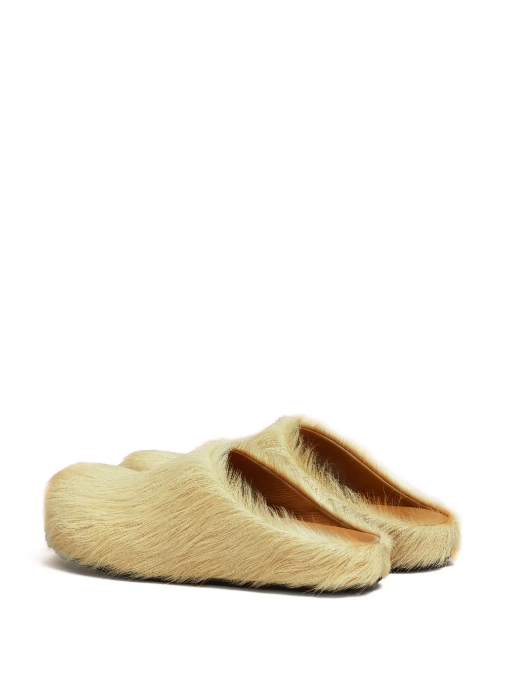 Marni Fussbett leren klompen Geel