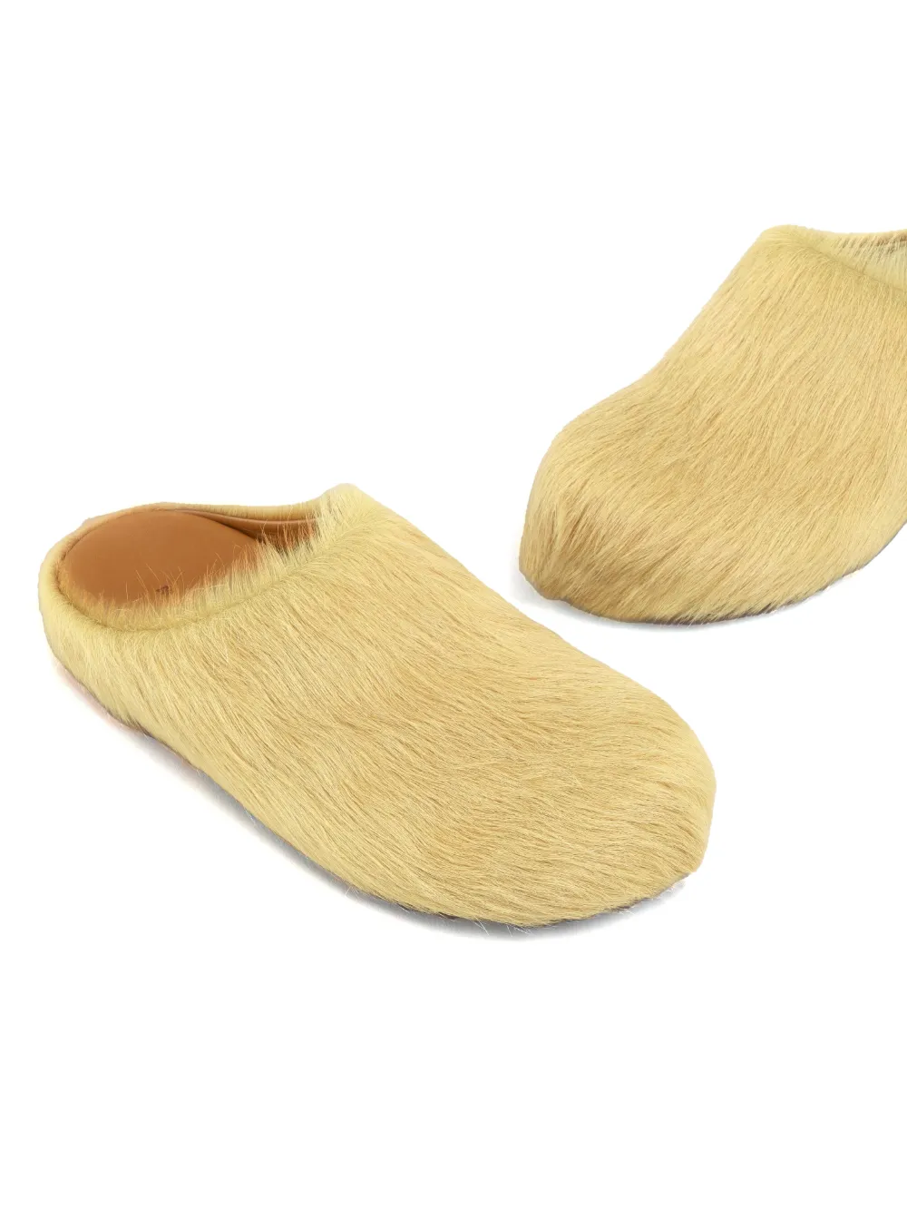 Marni Fussbett leren klompen Geel