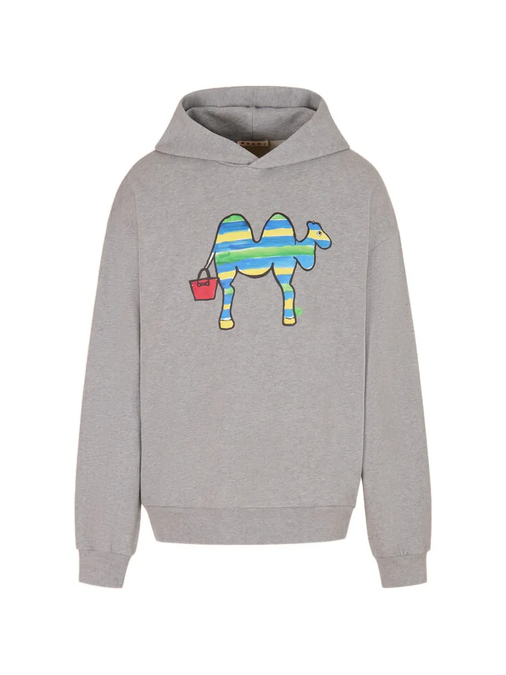 Marni logo-printed hoodie - Grigio