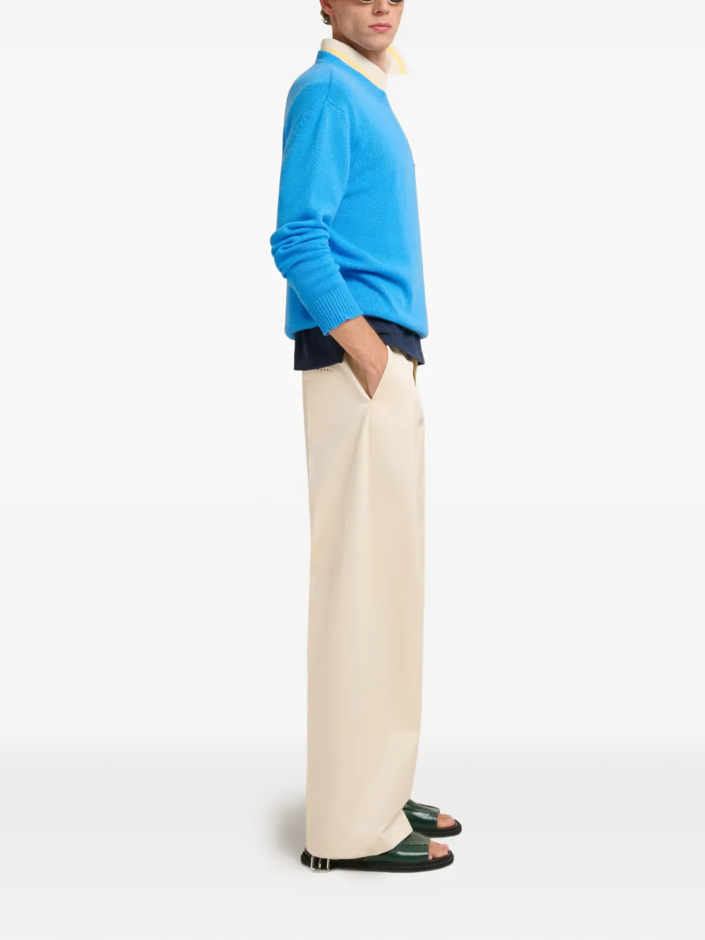 Marni logo-patch crew-neck sweater | Knitted Sweaters | Image 2