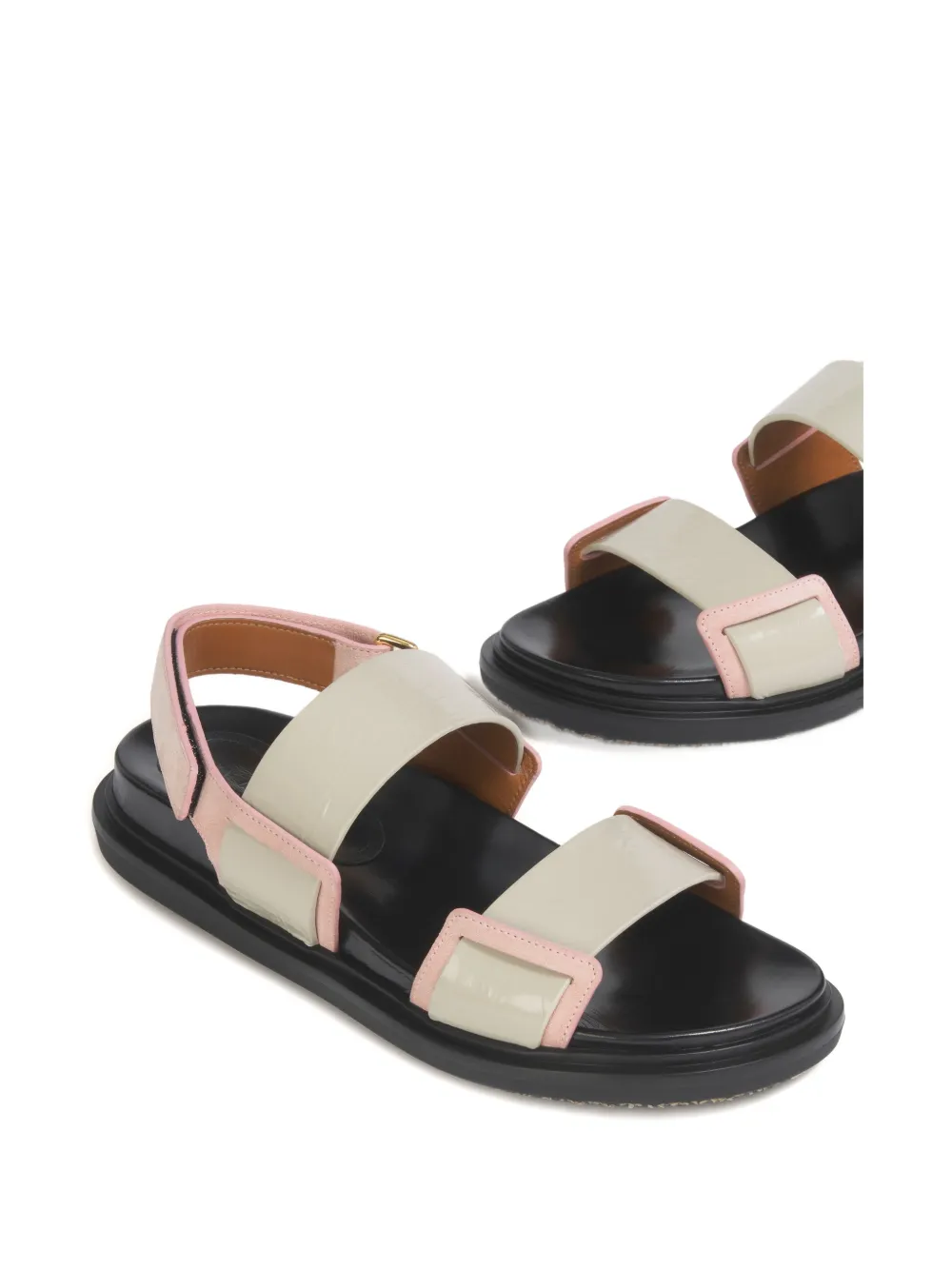 Marni Suède sandalen met plateauzool Beige