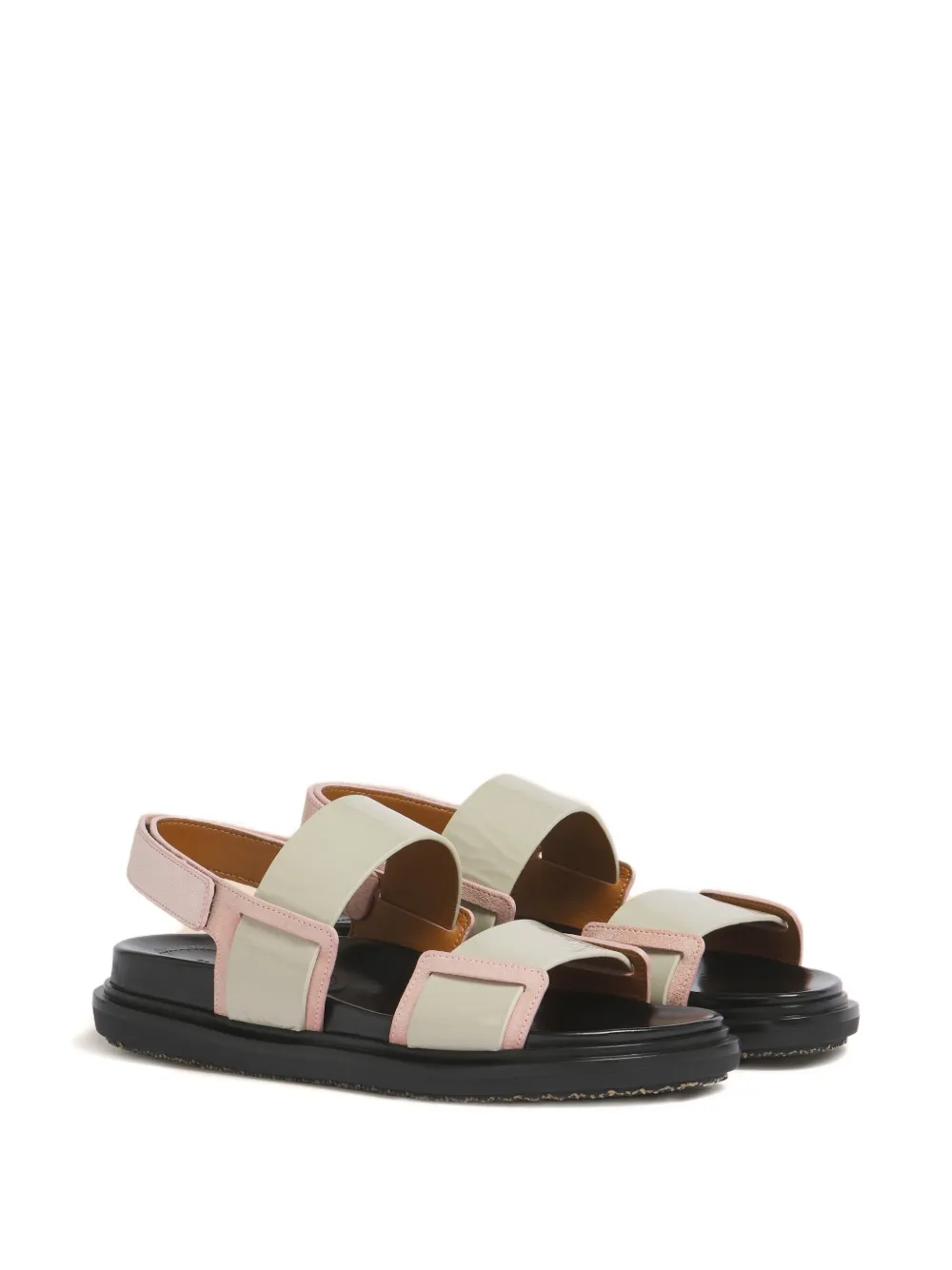 Marni Suède sandalen met plateauzool Beige
