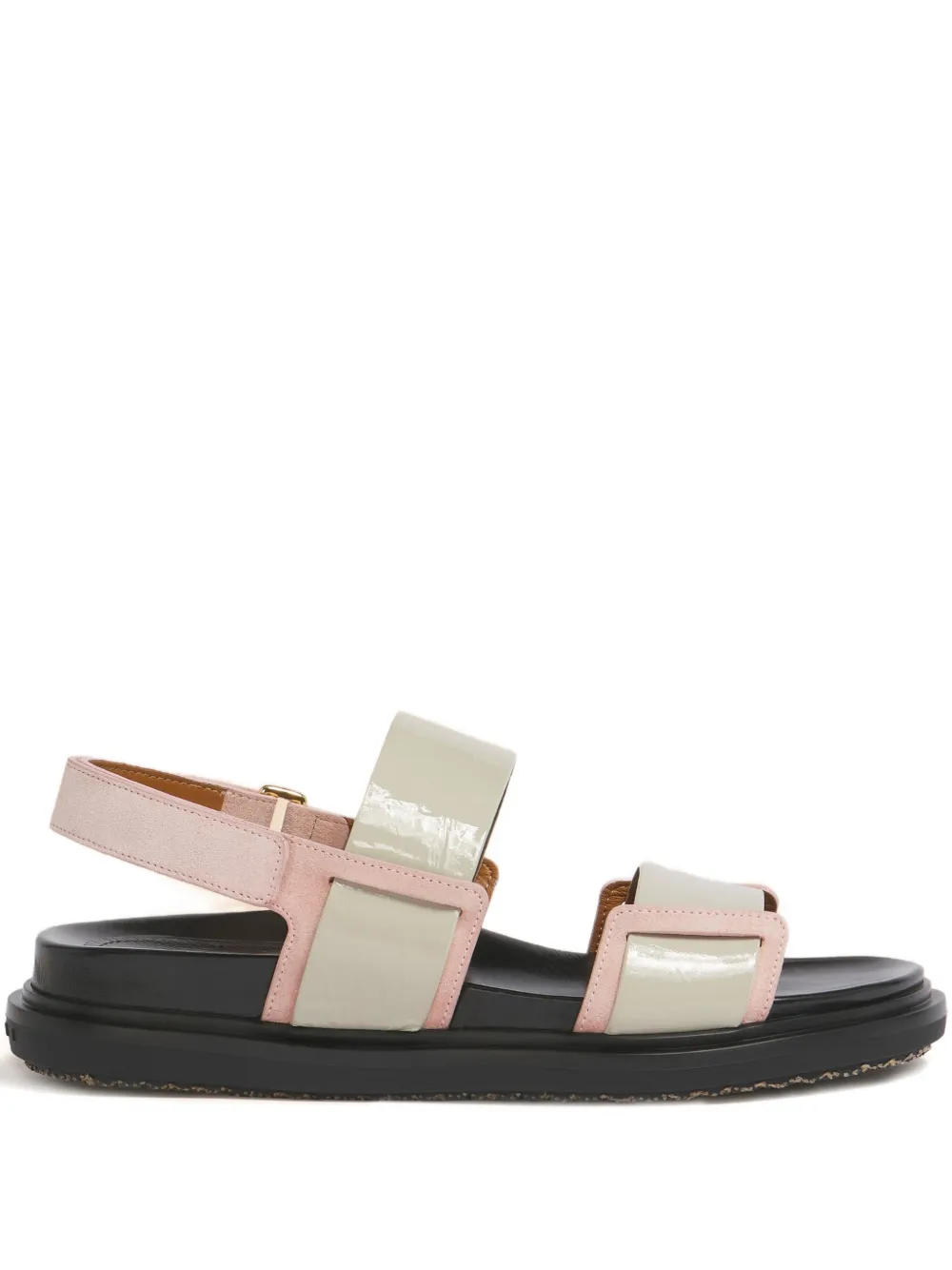 Marni Suède sandalen met plateauzool Beige