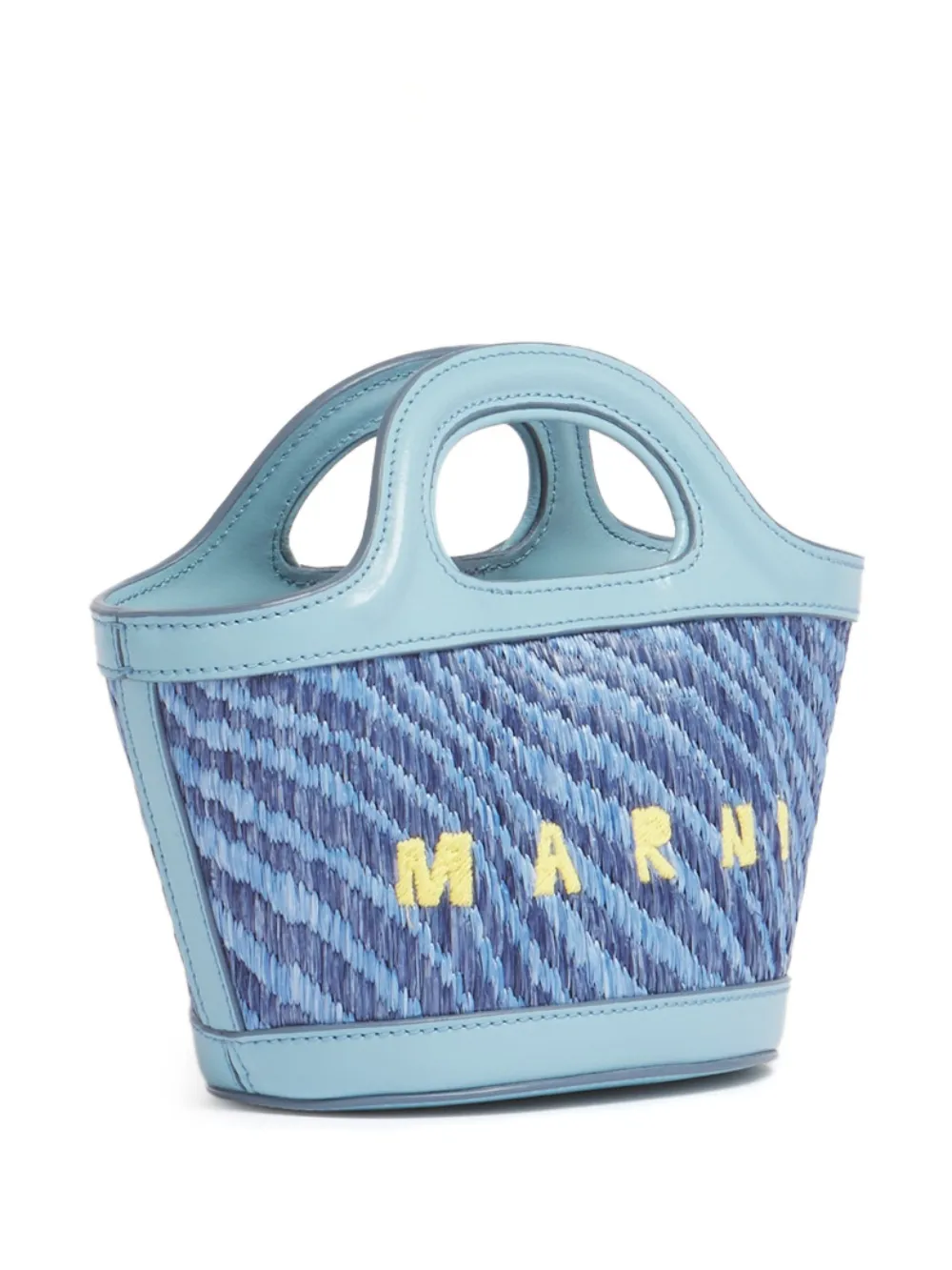 Marni Tropicalia mini-tas met raffia-effect Blauw