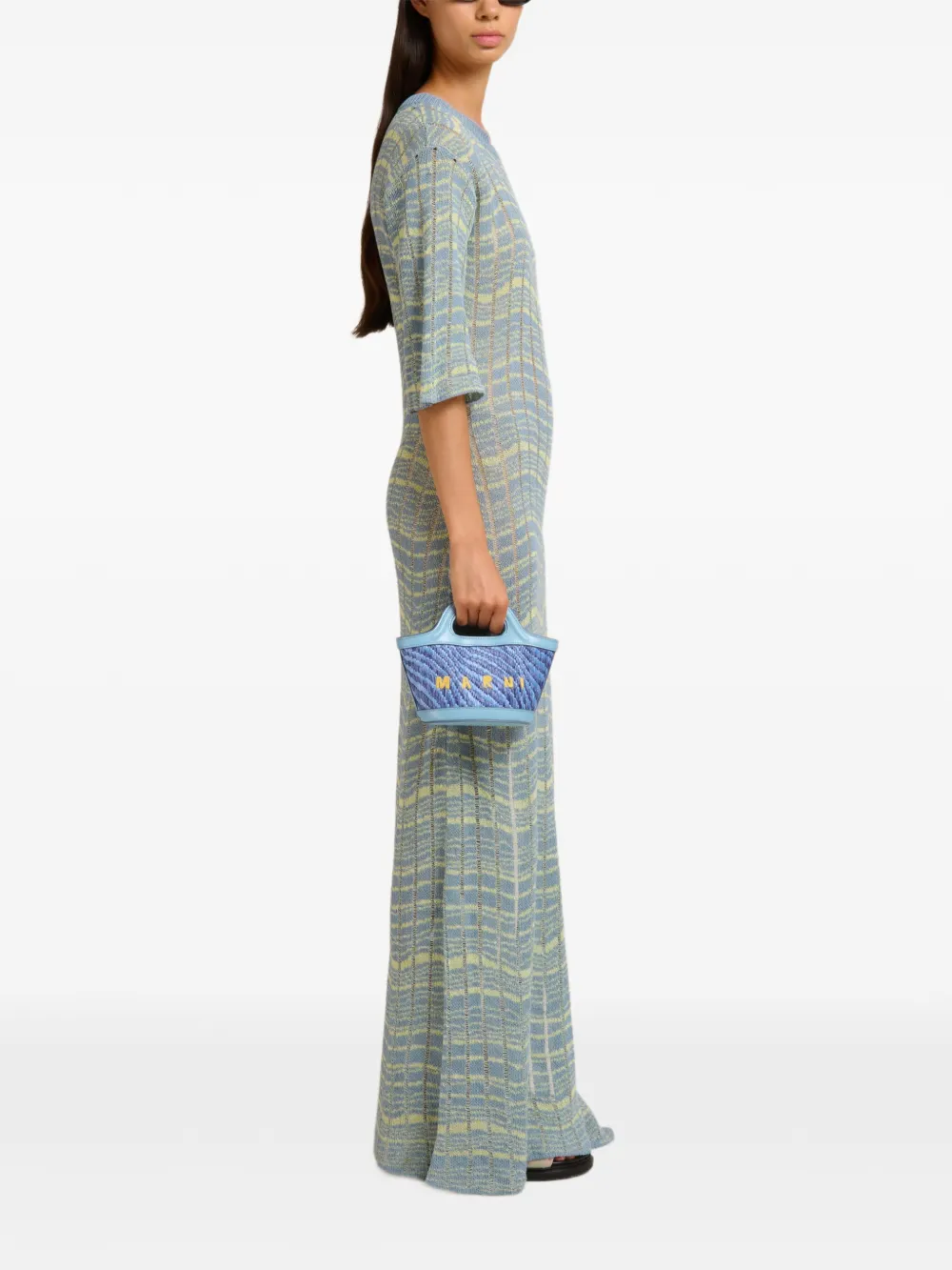 Marni Shopper met geborduurd logo - Blauw