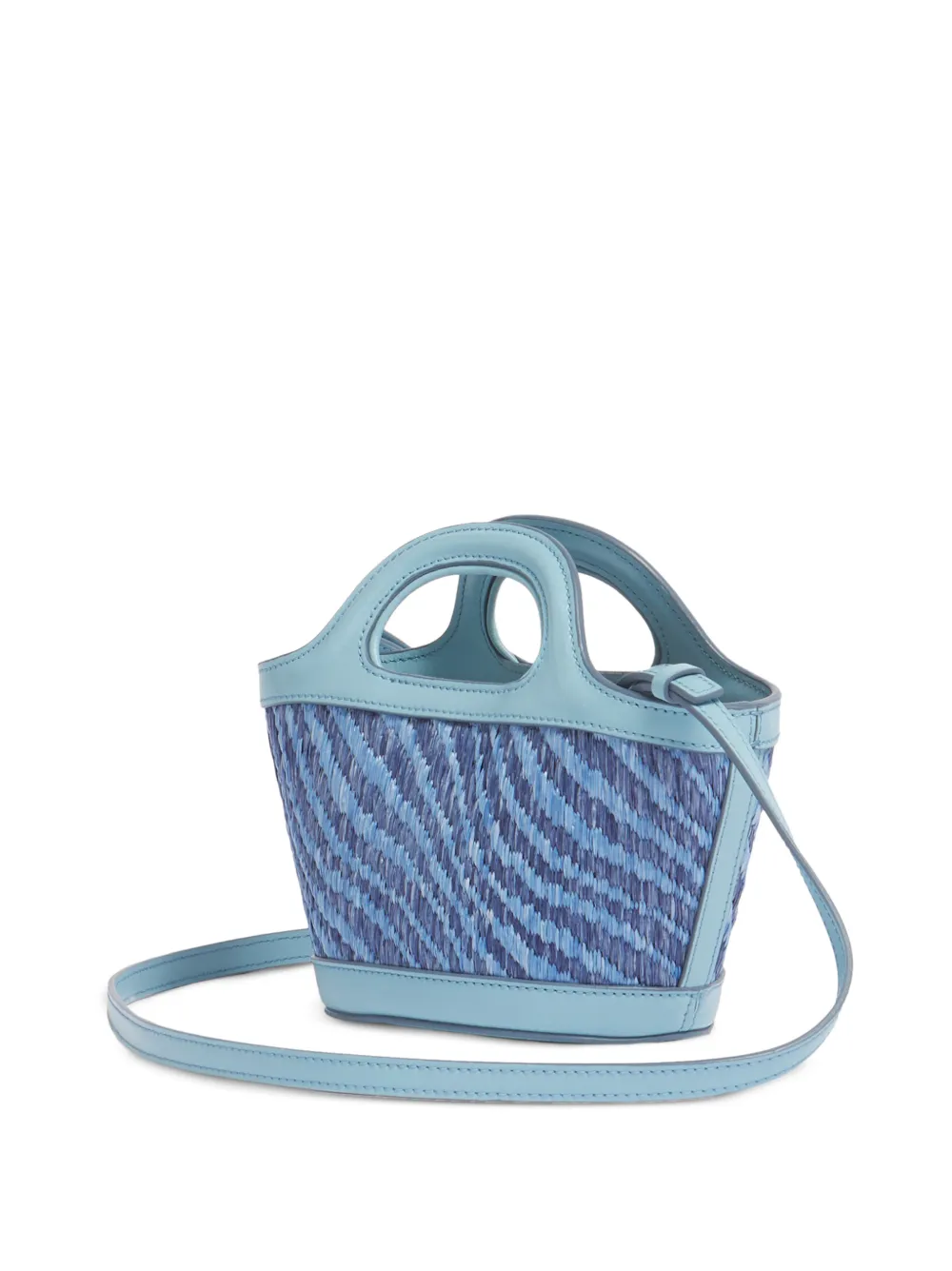 Marni Tropicalia mini-tas met raffia-effect Blauw