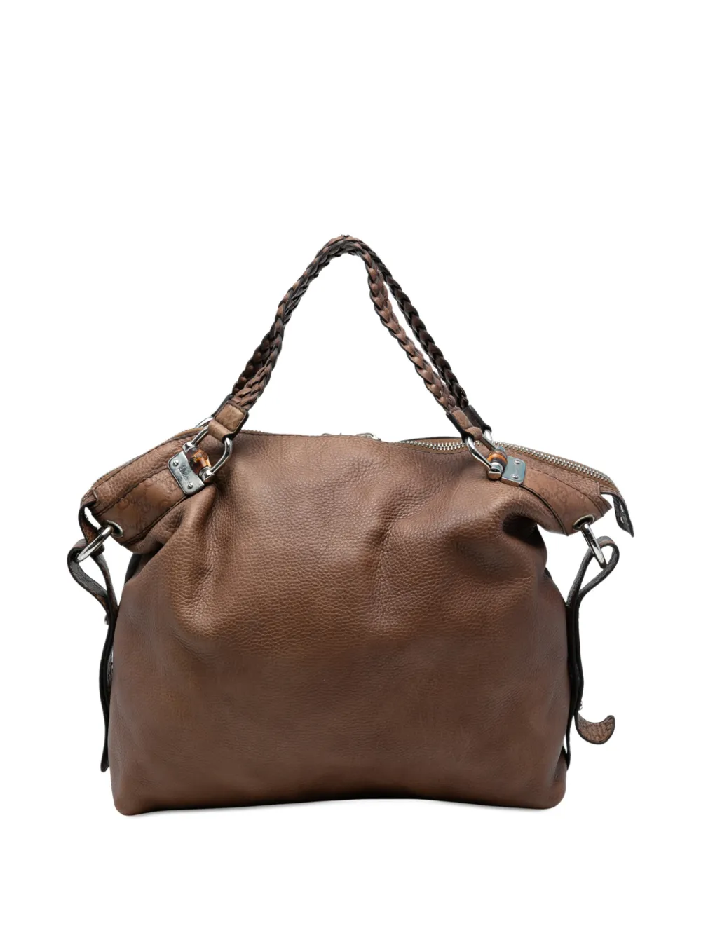 Gucci Pre-Owned 2016-2025 Large Leather Bamboo Bar tote bag - Marrone