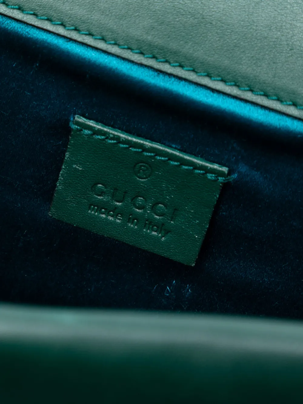 Pre-owned Gucci 2016-2025 Medium Gg Velvet Dionysus Crossbody Bag In Green