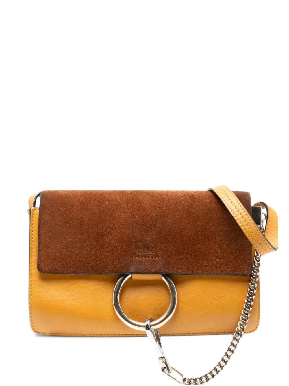 Chloé Pre-Owned 2016 Small Suede and Calfskin Faye crossbody bag - Giallo