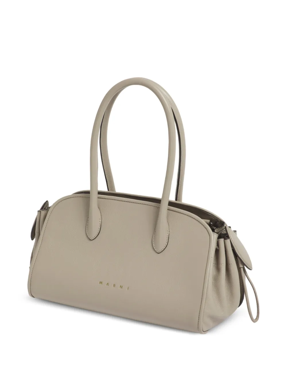 Marni Kleine Tulipea leren handtas Grijs
